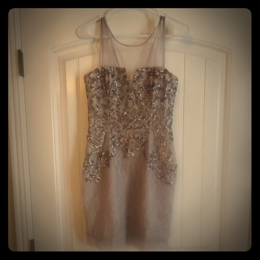 Sequence and lace dress